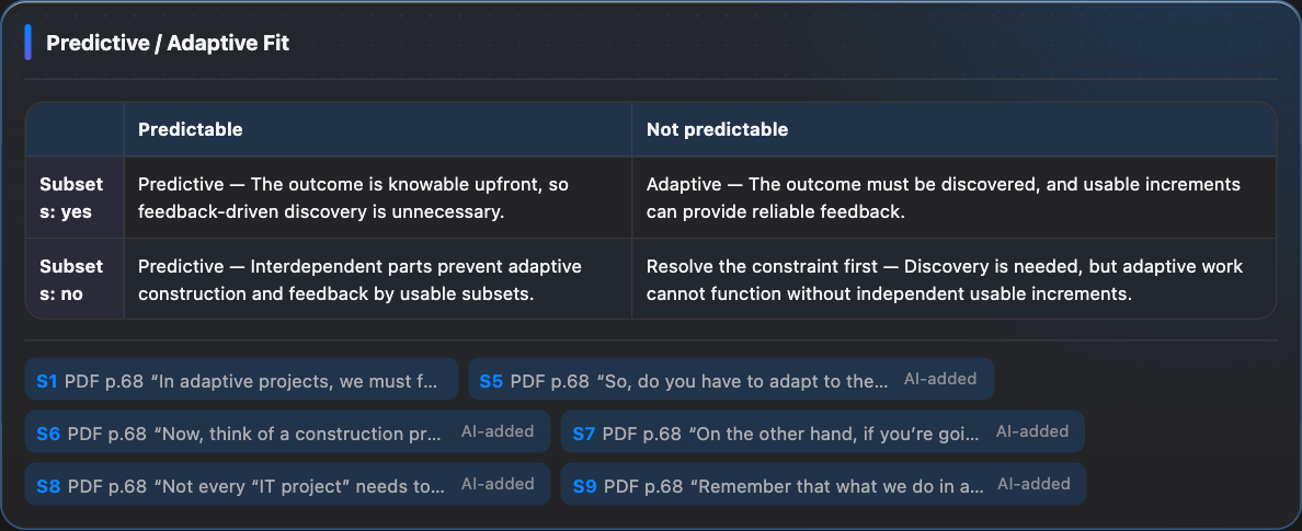 Two conditions that make Adaptive viable